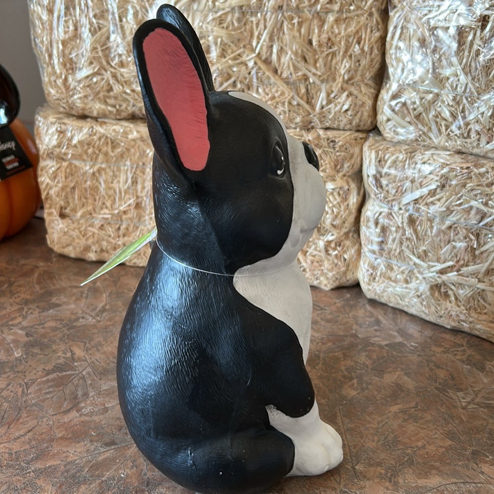 Black and White French Bulldog Dog Statue - Picture 4 of 7
